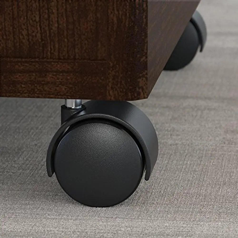 60"W Left-Handed U Shaped Desk Bundle with Mobile File Cabinet Scratch Resistant Spacious Workspace