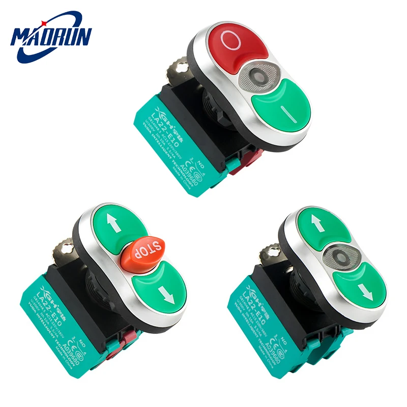 Botão de Posição Dupla Interruptor de Botão de Controle de Reconjunto Auto com Luz 22m Switch