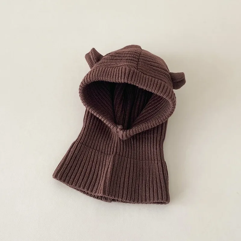 Winter Baby Hats Knitted Beanies Adorable Neckwarmer-Hat Combos Stylish Shawl-Style Hats Thickened Warm Infant Hat
