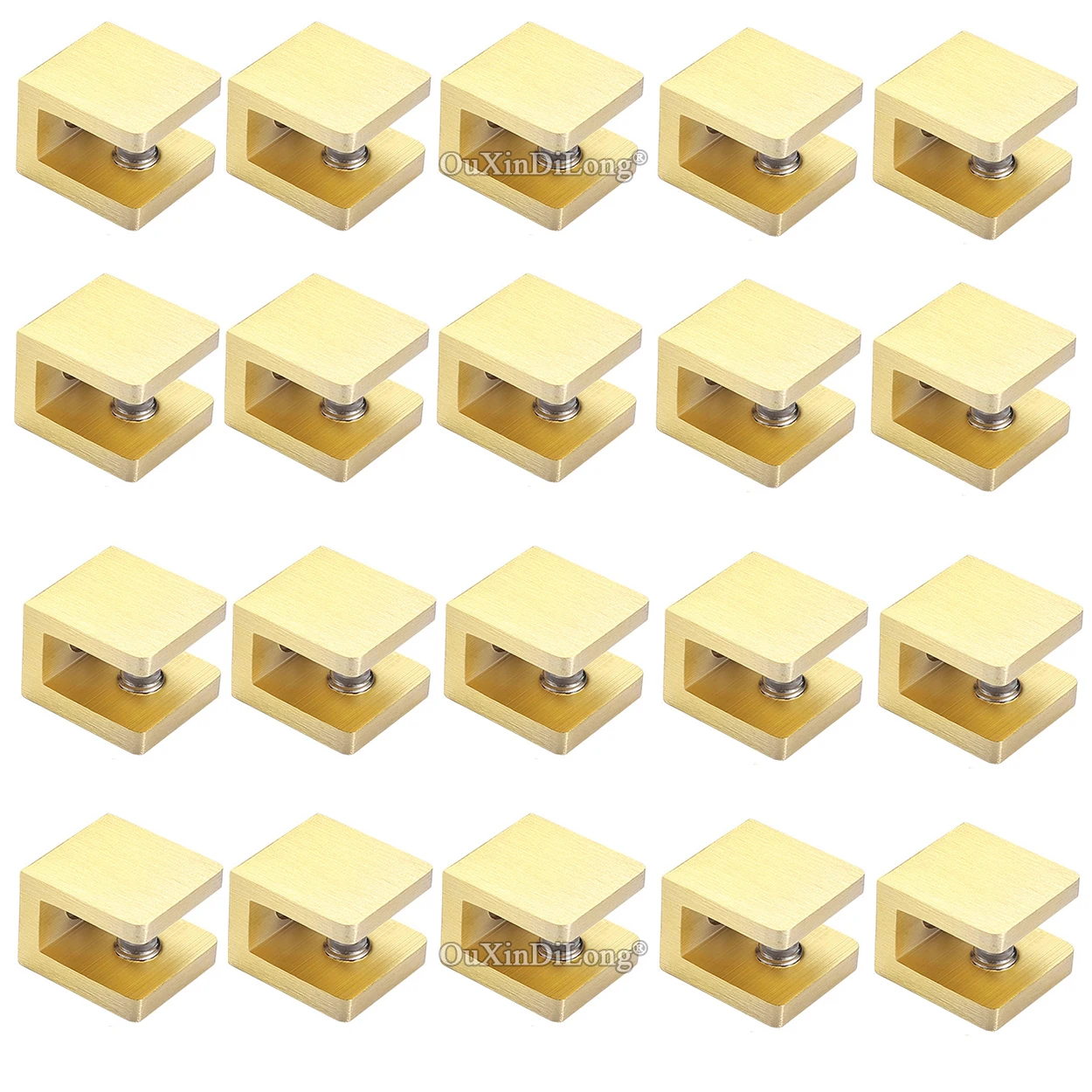 

Brand New 20PCS Solid Brass Thicken Glass Clamps Clips Acrylic Board Glass Fixed Holder Brackets for 5~12mm Glass Brushed Gold