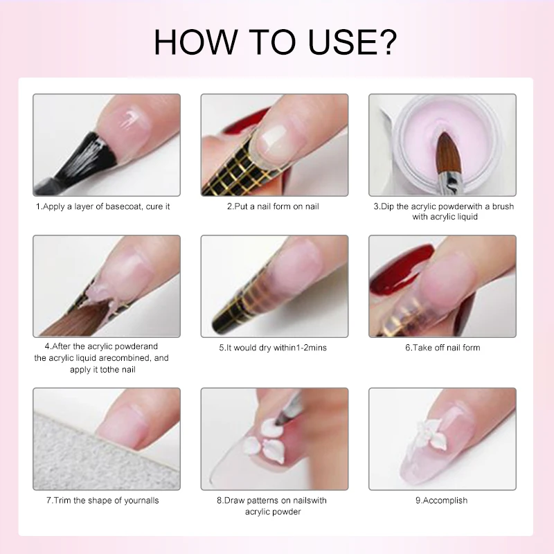 10g/Box Base Colors French Nail Design Dipping Powder Clear White No Lamp Cure Nails Dip Powder Nail Gel Natural Dry nail powder nail powder set
