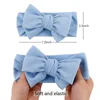 Solid Ribbed Cotton Baby Headband Big Bow Double Layers Knotted Headwraps Newborn Boys Girls Elastic Hair Bands Accessories 2
