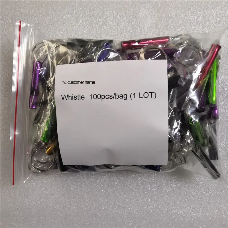 100pcs/Lot Aluminum Anodic Oxidation Treatment Lifesaving Whistle Everyone Individually Packed