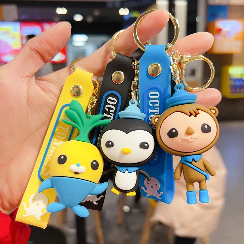 

Экшн-фигурки octonauts, мягкий резиновый брелок для ключей, фигурка, креативная подвеска, милый кукольный брелок для ключей, украшение для пары сумок