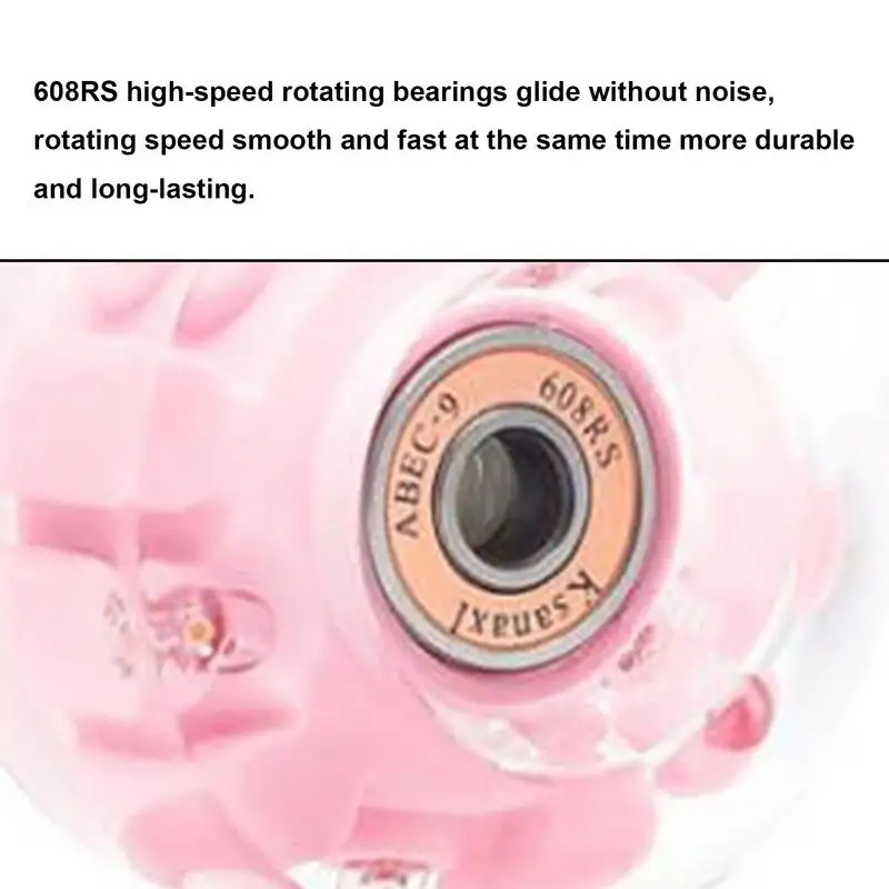Indoor Skating Wheels Light Up Skate Wheels Roller Skate Replacement Silent High Elasticity For Double Row
