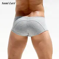 Casual Mens Ribbed Shorts Slim Fit Solid Color Elastic Slim Fit Shorts Men Summer Sexy Skinny Pajamas Shorts Autumn Men's Shorts 1