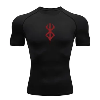 Compression Shirt Man Gym Anime Berserk Fitness Gym Sport Running T-Shirt Rashgard Tops Quick Dry Short Sleeve T-Shirt For Men 1