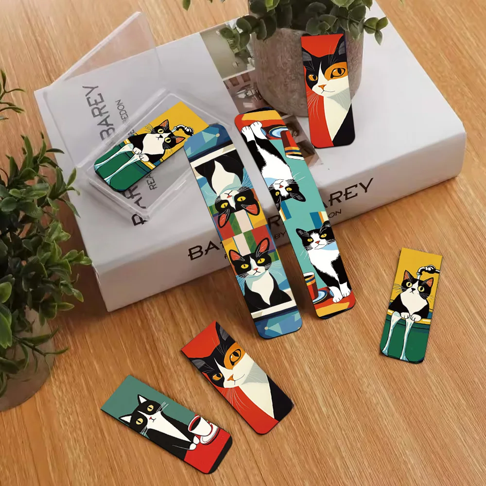 Magnetic Bookmark 5PCS Cute Simple Fun Cat Art Creative Animal DIY Paper Books Page Marking animal bookmark bookmarks stationery supplies