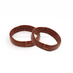 Leather Watch Band Loop Ring - Premium Strap Keeper and Holder Accessory (2 - Pack) - 22mm (Dark Brown)