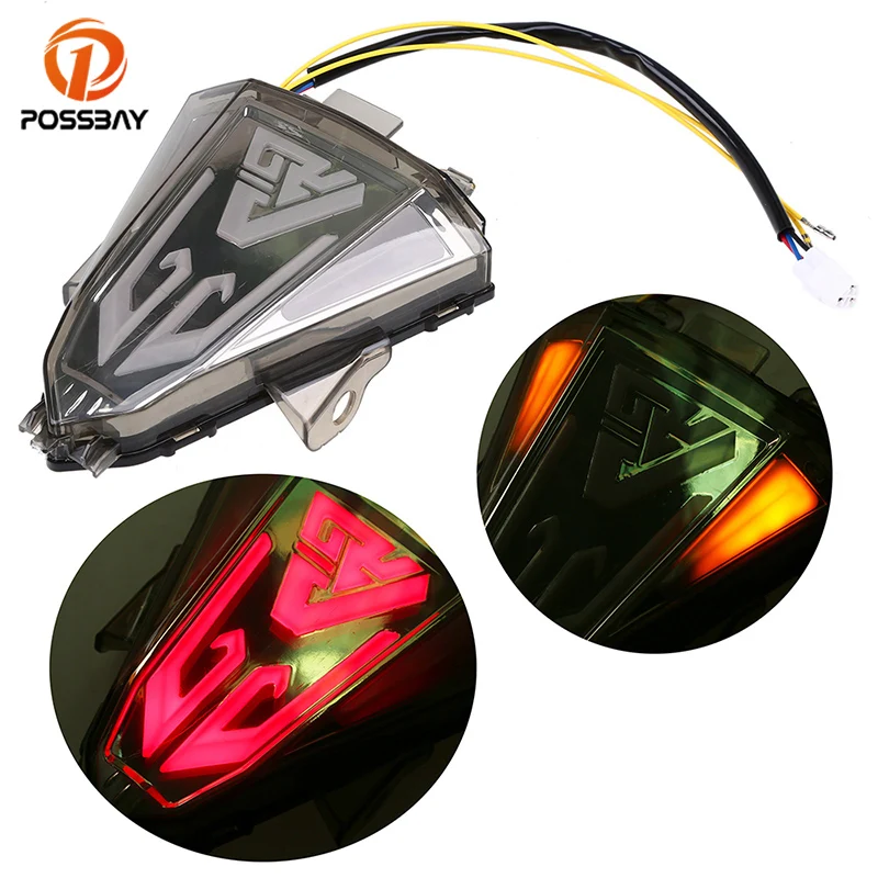 

POSSBAY Motorcycle Taillight Signal Brake Rear Lights 12V LED Integrated Turn Signal Light Luces for Yamaha YZF R15 2014-2016