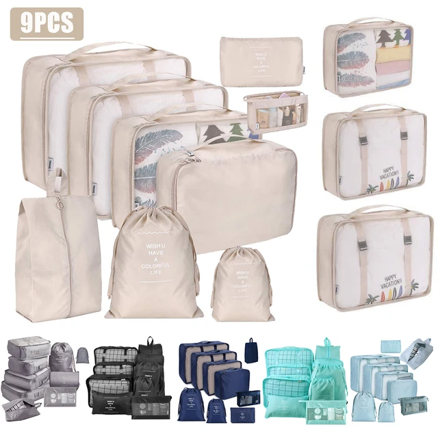 Set de voyage sac de rangement emballage étanche  Organisateur Set Sac  Voyage-9pcs Voyage-Aliexpress