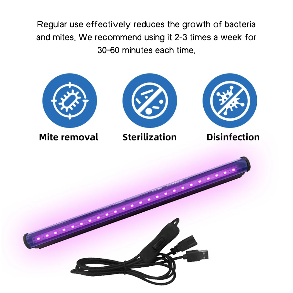 5W LED Blacklight T5 UV Light Strip Suitable Removable Fluorescent Murals Stage Makeup Holiday Ambiance Themed Party Decorations