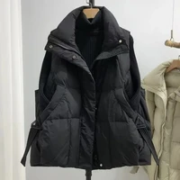 Autumn Winter Women Down Vest Jacket 2025 New Women Sleeveless Waistcoat Stand Collar Women Cotton Vest Coat Women Waistcoat Top