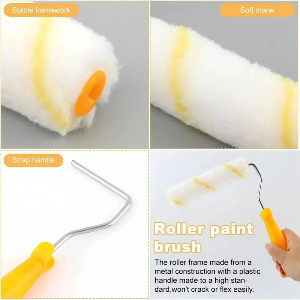 10/11pcs Paint Roller Kit: Get Professional-Looking Walls with 4 Inch Rollers & Covers, For Hotel/Restaurant/Commercial