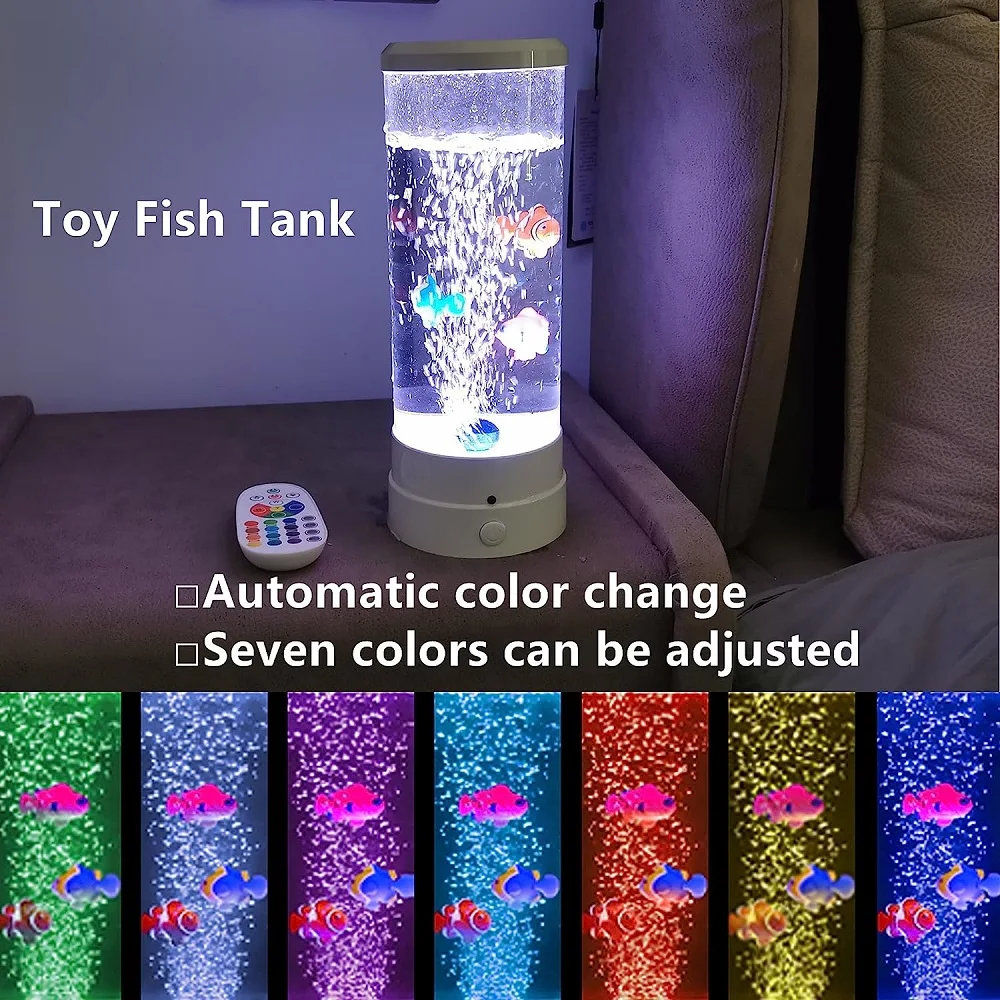 16 barev měnící bublinková lampa na ryby USB plug-in Mini rybí lávová lampa s dálkovým ovládáním Noční světlo Pro děti Dospělí Dárek_voghion.com