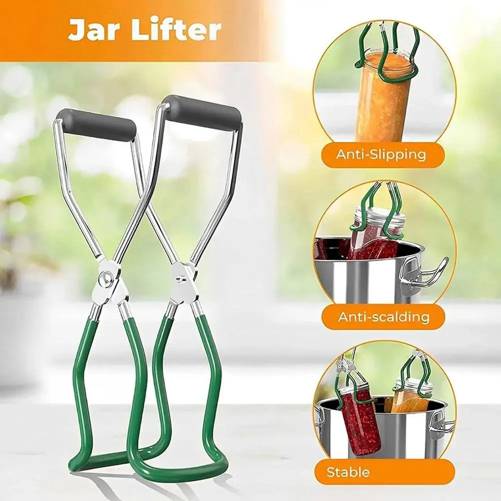 Stainless Steel Canning Jar Lifter with Grip Handle for Kitchen