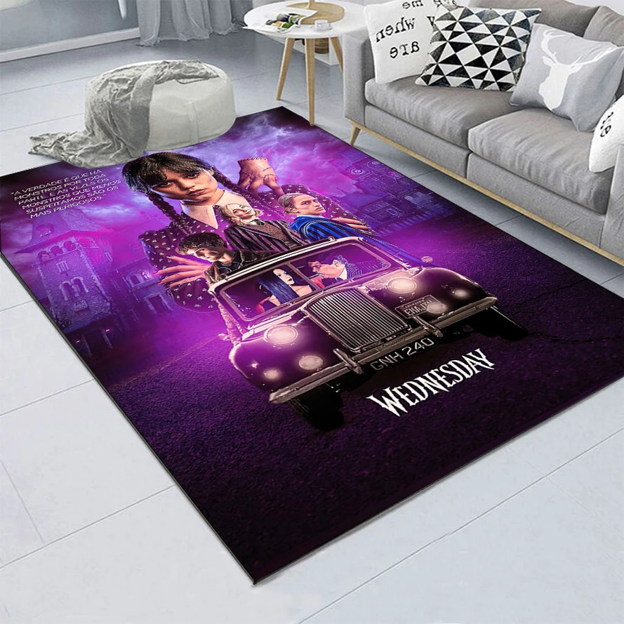 

Hot TV Drama Wednesday Carpet Gift For Kids Carpet Living Room Tea Table Mats Bedroom Rug Floor Mats Household Area Mat Home