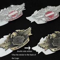 Metal Aluminum Sheet Skull Skeleton Sticker For Harley Davidson Motorcycles Car Head 3D Sticker Tail Fuel Tank Cover Emblem 1