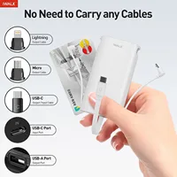 iWALK Upgrade 3-in-1 Universal Charging Cable Capsule Mobile Power Bank Fast Charge Portable External Battery Powerbank,Black 1