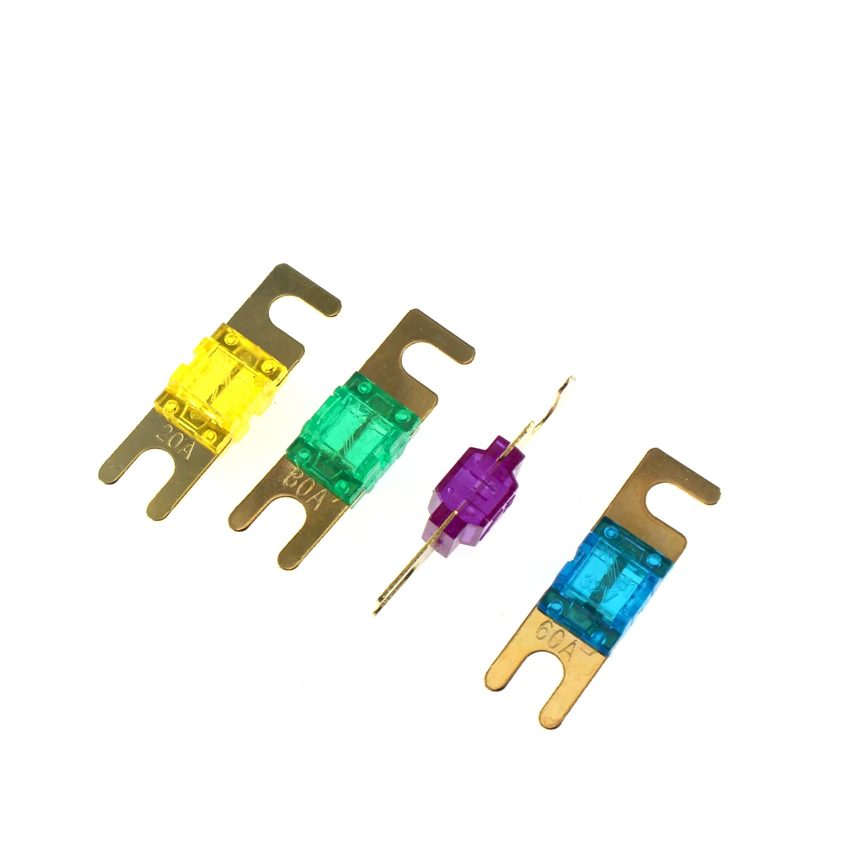2PCS 15A 20A 30A 40A 50A 60A 70A 80A 100A Gold Fuse