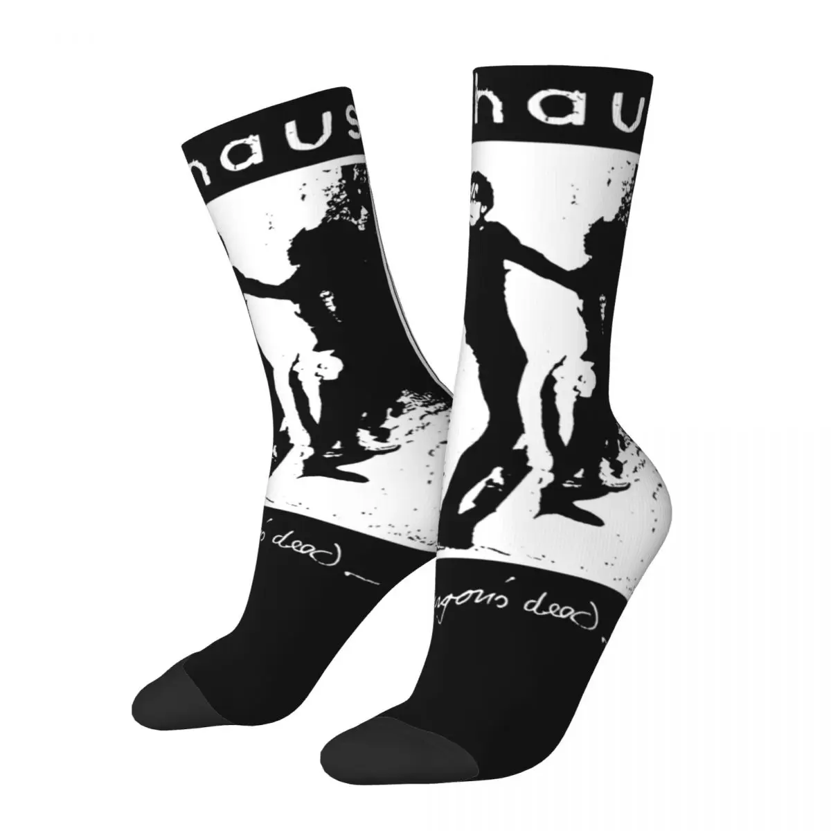 

Funny Men's Women's Bauhaus Bela Lugosi's Dead Album Design Socks Black Metal Band Product Soft Socks Cotton Wonderful Gifts