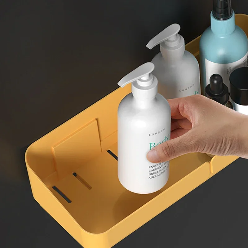 Bathroom Storage Rack Shelf Makeup Storage Organizer Cosmetics Shampoo Rack Shower Shelf Wall Spice No Drilling Toiletry Stand 4