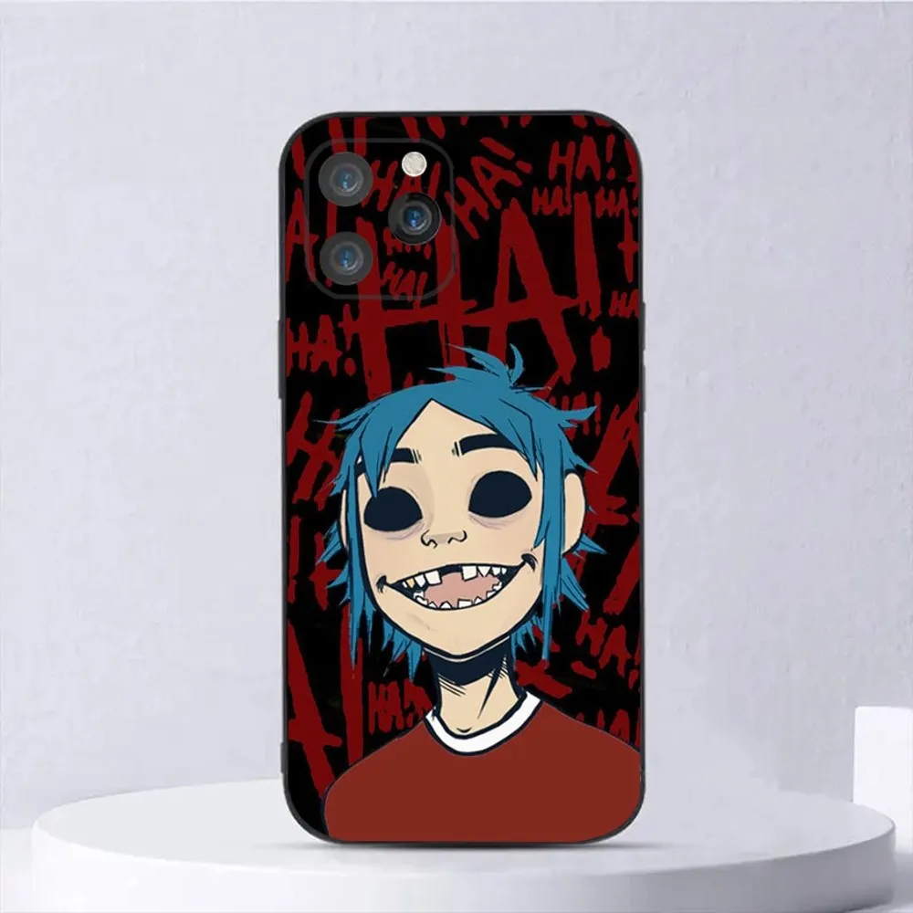 G-Gorillaz Rock Band Cartoon Soft Silicone Phone Case - Black Cover