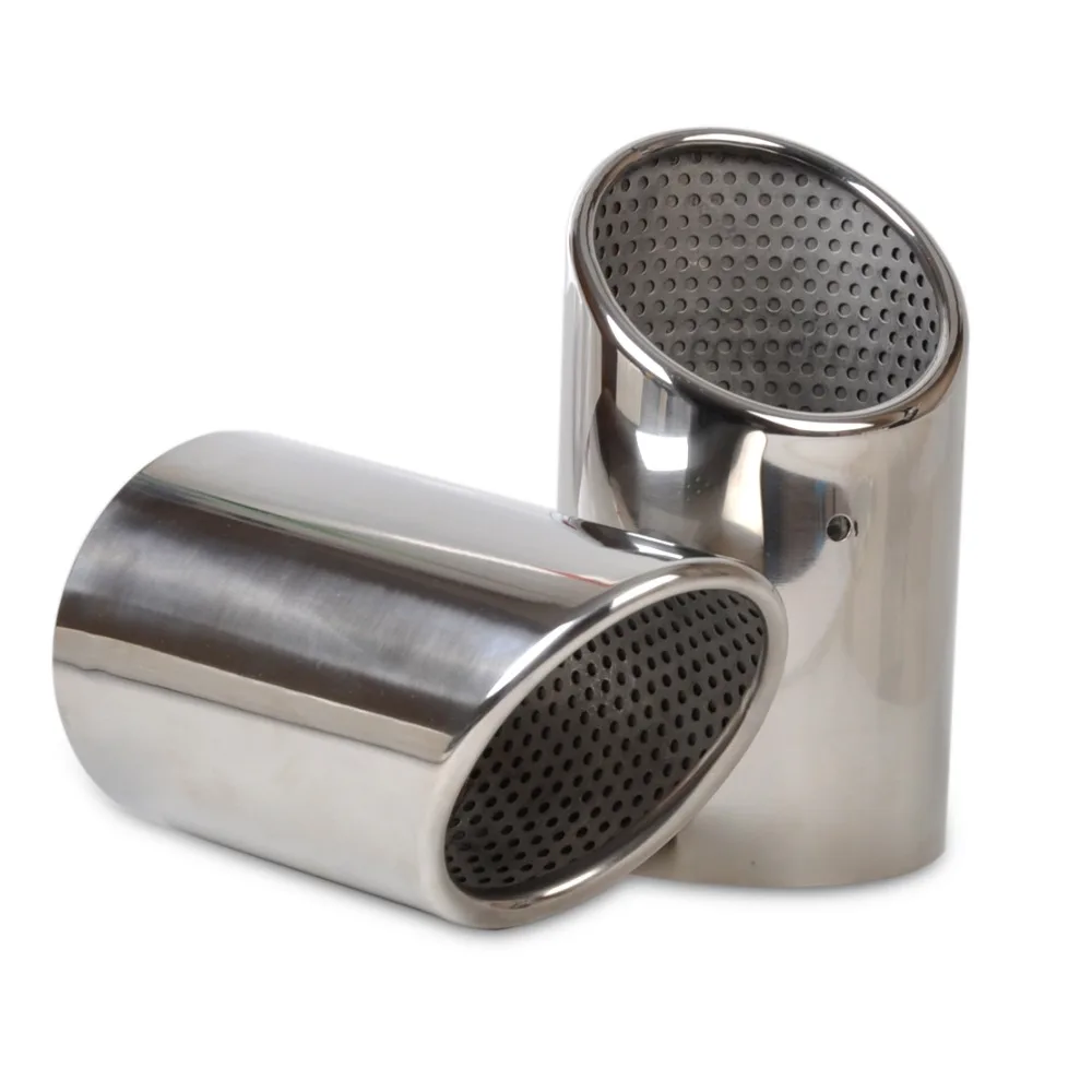 Stainless Steel Finisher End Exhaust Tail Rear Muffler Tip Pipe Tailpipe 2X For AUDI Q7 2006-2013