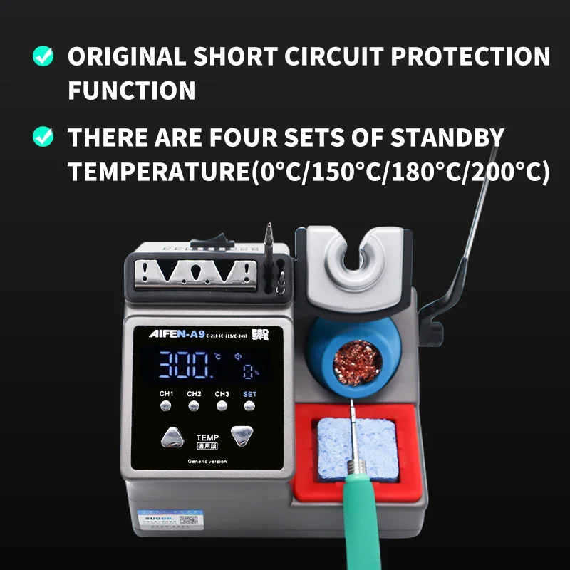 Estación de soldadura sin plomo AIFEN-A9, Compatible con C115/C210/C245, Control de temperatura de Chip de mango para soldadura de reparación de PCB BGA