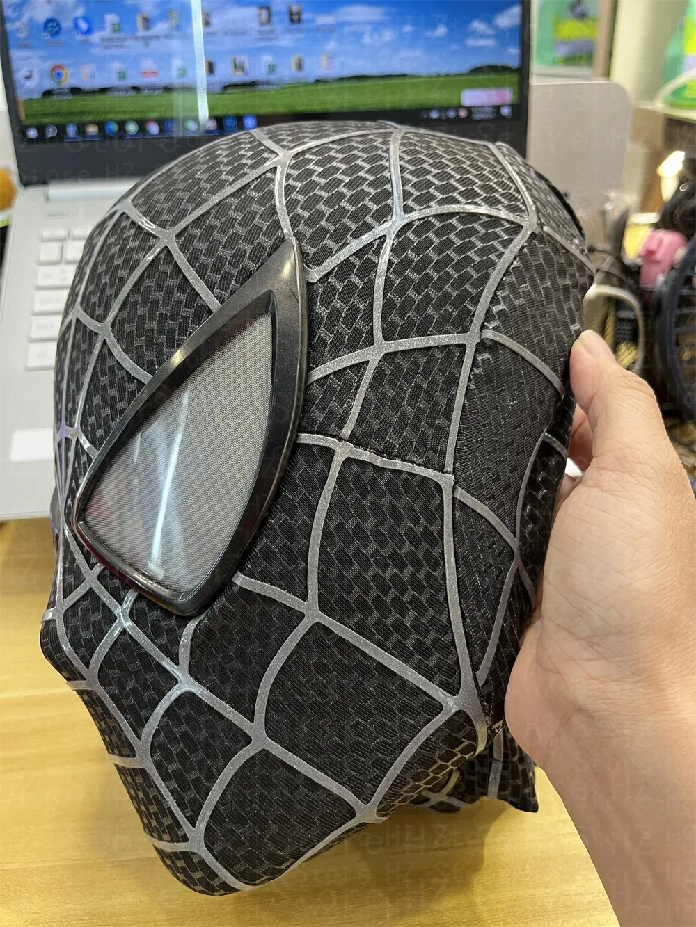 【超激レア入荷】ブラックスパイダーマン 精巧マスク　1/1マーベル 超激レア入荷】ブラックスパイダーマン 精巧マスク 1/1マーベル