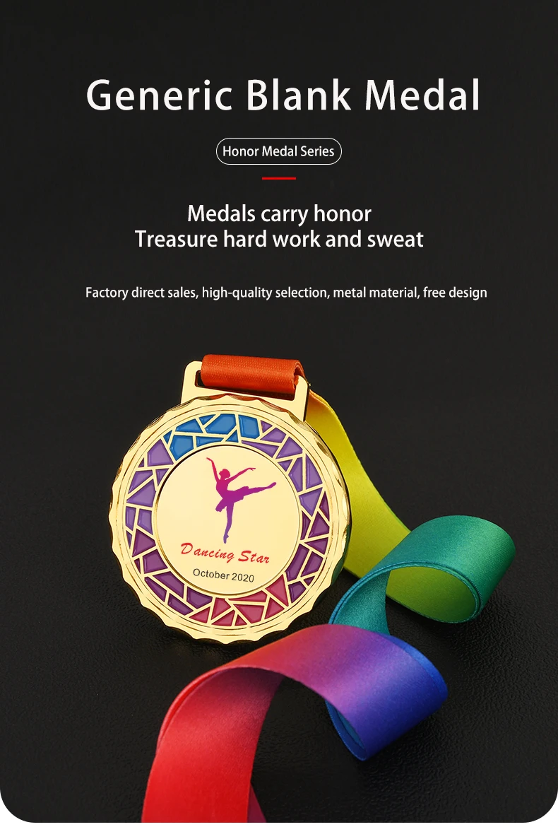 Description Picture 2 of itemMedals for Competition Blank Medal Sports Medals Game Trophy Gold Silver Bronze Sports Souvenir Medals With Ribbon Free Print