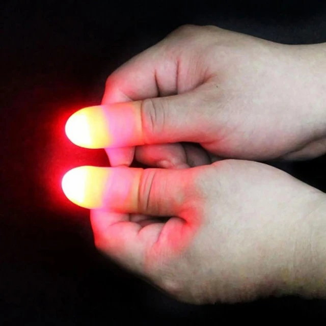 2 Stück Daumen Finger Licht batterie betrieben bunte Party