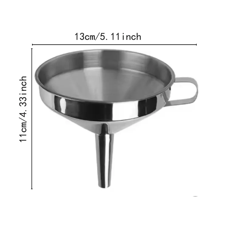 Funnel Kitchen 304 Stainless Steel Funnel Oil Liquid Funnel with Strainer Small Metal Food Oil Filter for Bottle Kitchen Gadgets Image 4