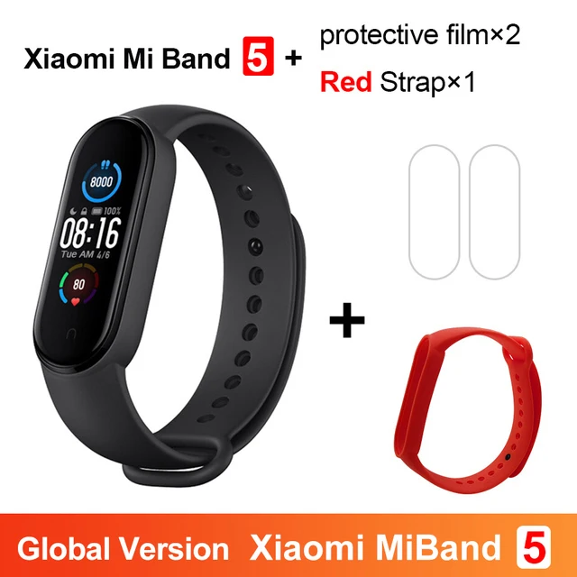 Global Xiaomi Mi Band 5 Smart Bracelet 1: 1 Large AMOLED Screen Heart Rate Fitness Traker Bluetooth 5.0 Sports Waterproof Band 5 