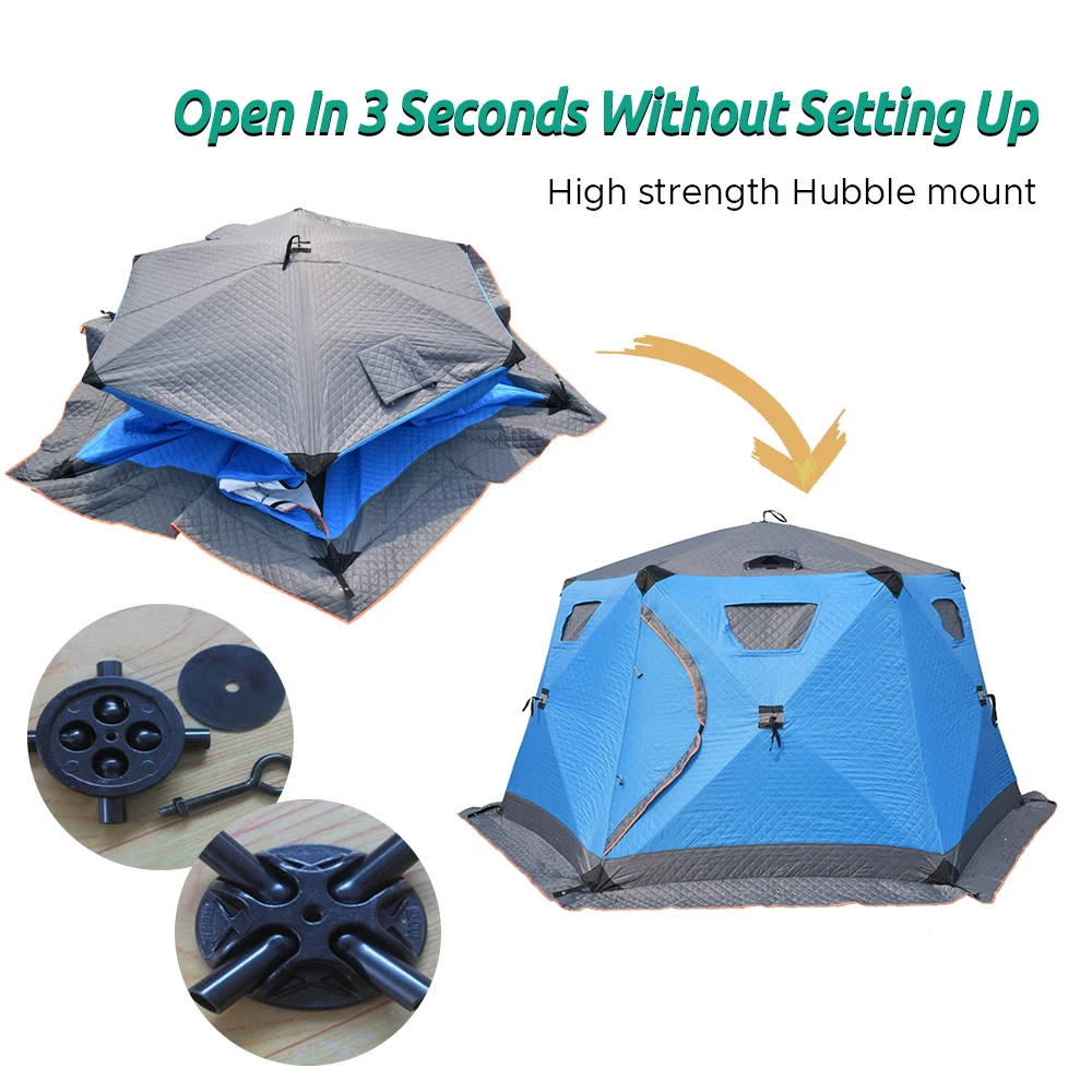 Camping Tent Portable Tent Hexagonal Winter Fishing Tent For 6 Person