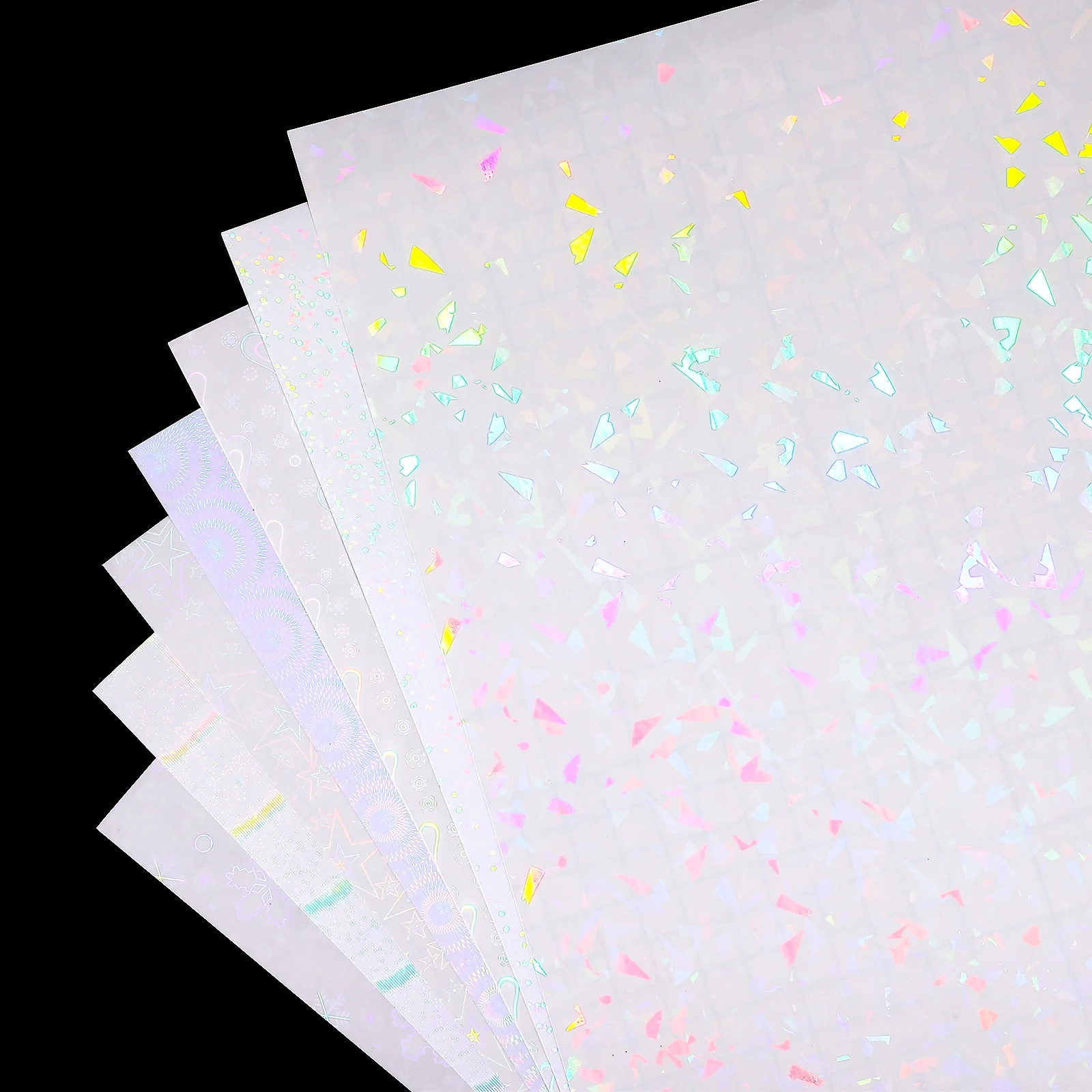 6/12Pcs 홀로그램 라미네이트 시트 홀로그램 스티커 용지 A4 방수 자체 접착 투명 비닐 라미네이트 필름