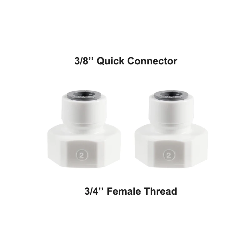 2Pcs 3/8(9.5mm) Push In Fittings To 5/8 1/2 3/4 Thread Female Adapter Plastic Quick Connector Joint For Keg Coupler Tap Shank