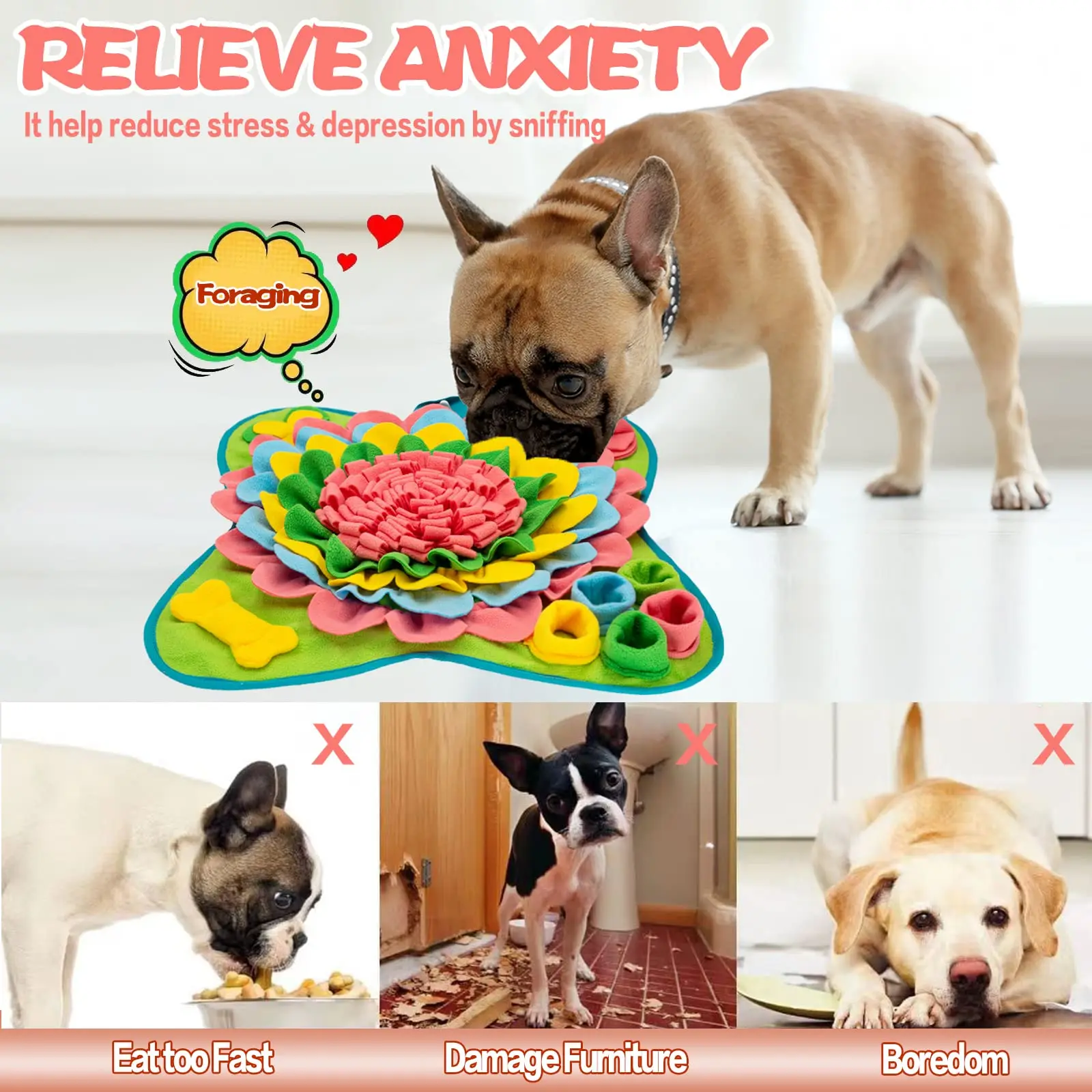 Washable Snuffle Mat for Dog, Sniffing Pad, Puzzle Toy, Slow Feeding Bowl,  Food Feeding, Small, Medium Nose Smell Training - AliExpress