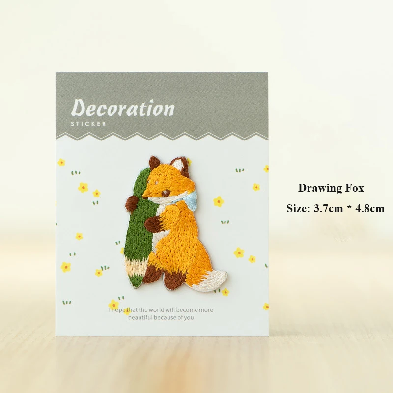 AHYONNIEX bestickter Fuchs-Patch, DIY-Reparatur-Aufnäher zum Aufbügeln für Kleidung, Aufkleber, süßes Geschenk, Parches – Detail 2