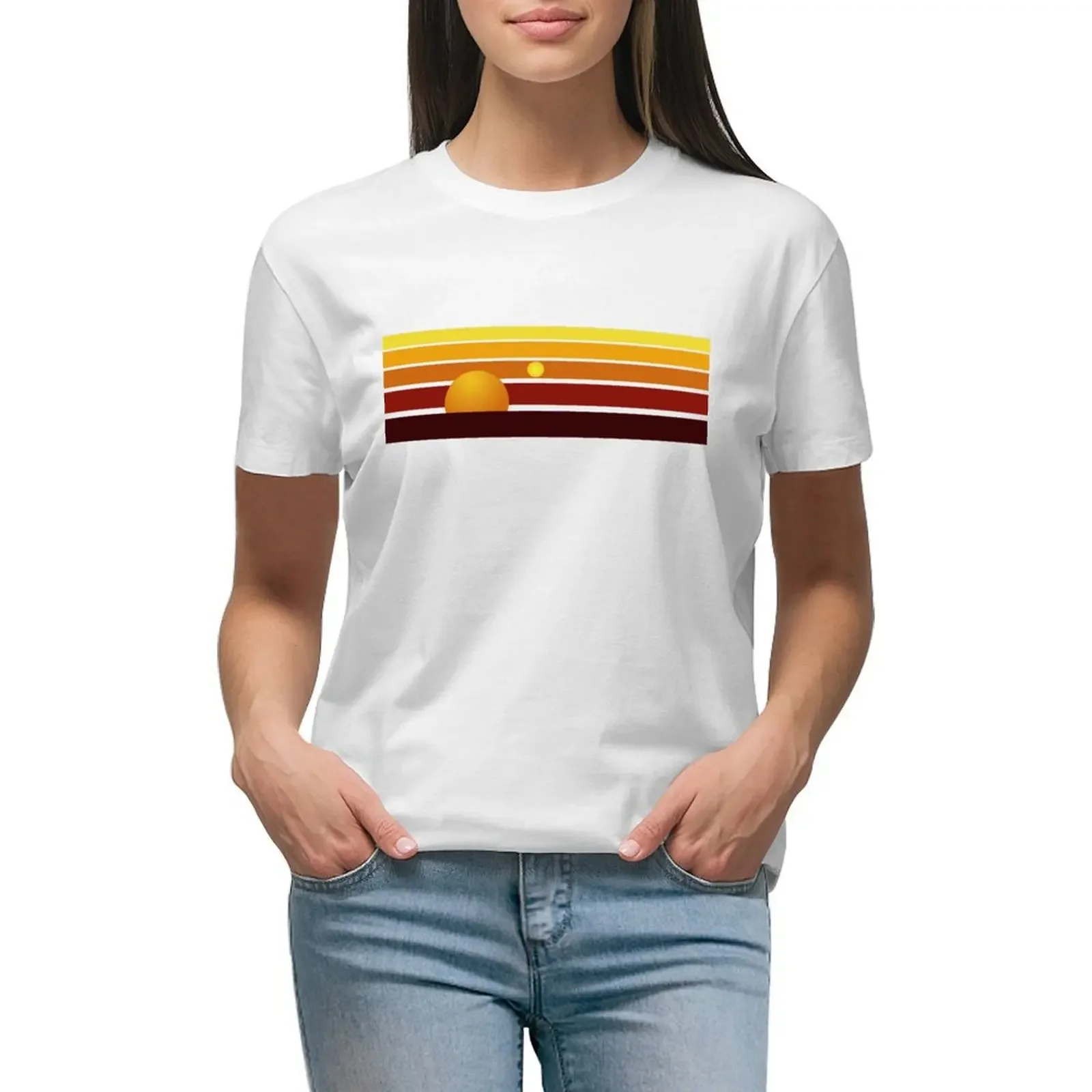 

Sunset T-shirt plus size tops vintage clothes t-shirt dress for Women sexy