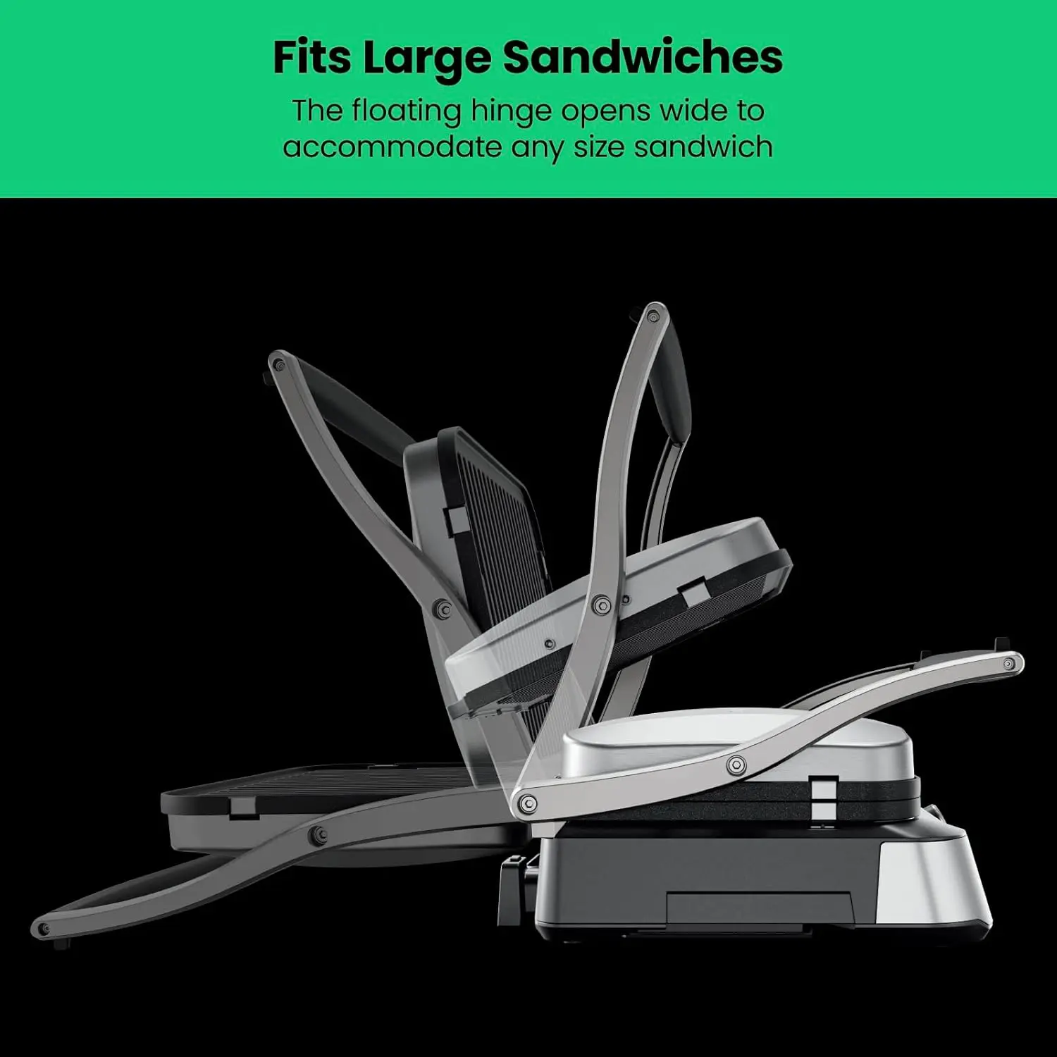 5-in-1 Digital Panini Press Grill Sandwich Maker and Griddle Grill Combo with Removable, Reversible Dishwasher-Safe Gril 6