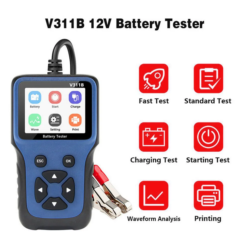 Car Battery Charger Tester Analyzer 12v Car Charging Circuit Load Test Analyzer Tools Auto