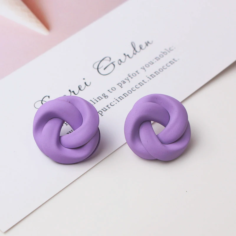 Macaron Color Rose Flower Type Orecchini A Bottone Vernice Spray Metallo Color Caramella Piccoli Orecchini Dolce Ragazza Carina Gioielli Semplici 2024