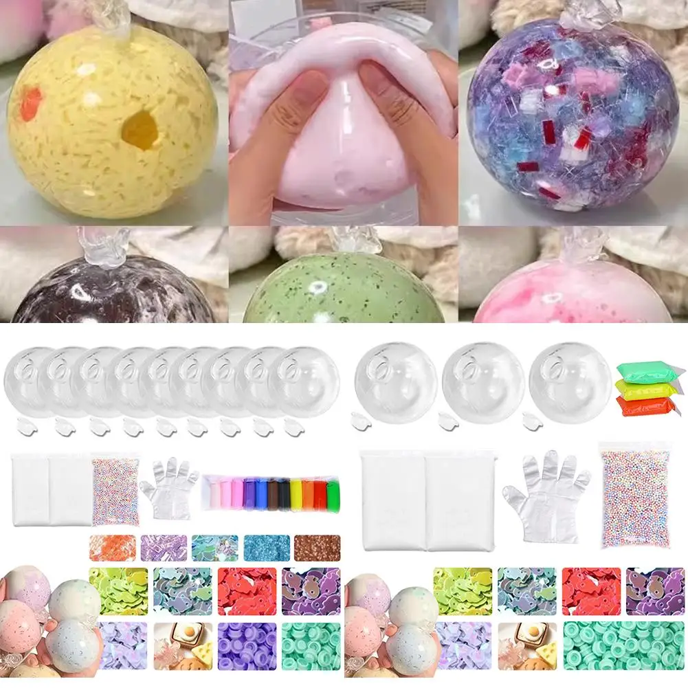 감각 자극 ASMR DIY 스퀴시 볼 만들기 키트, 폼 등 충전재가 들어있는 빈 스퀴시 볼 스킨, 느린 반동 스트레스 해소 장난감