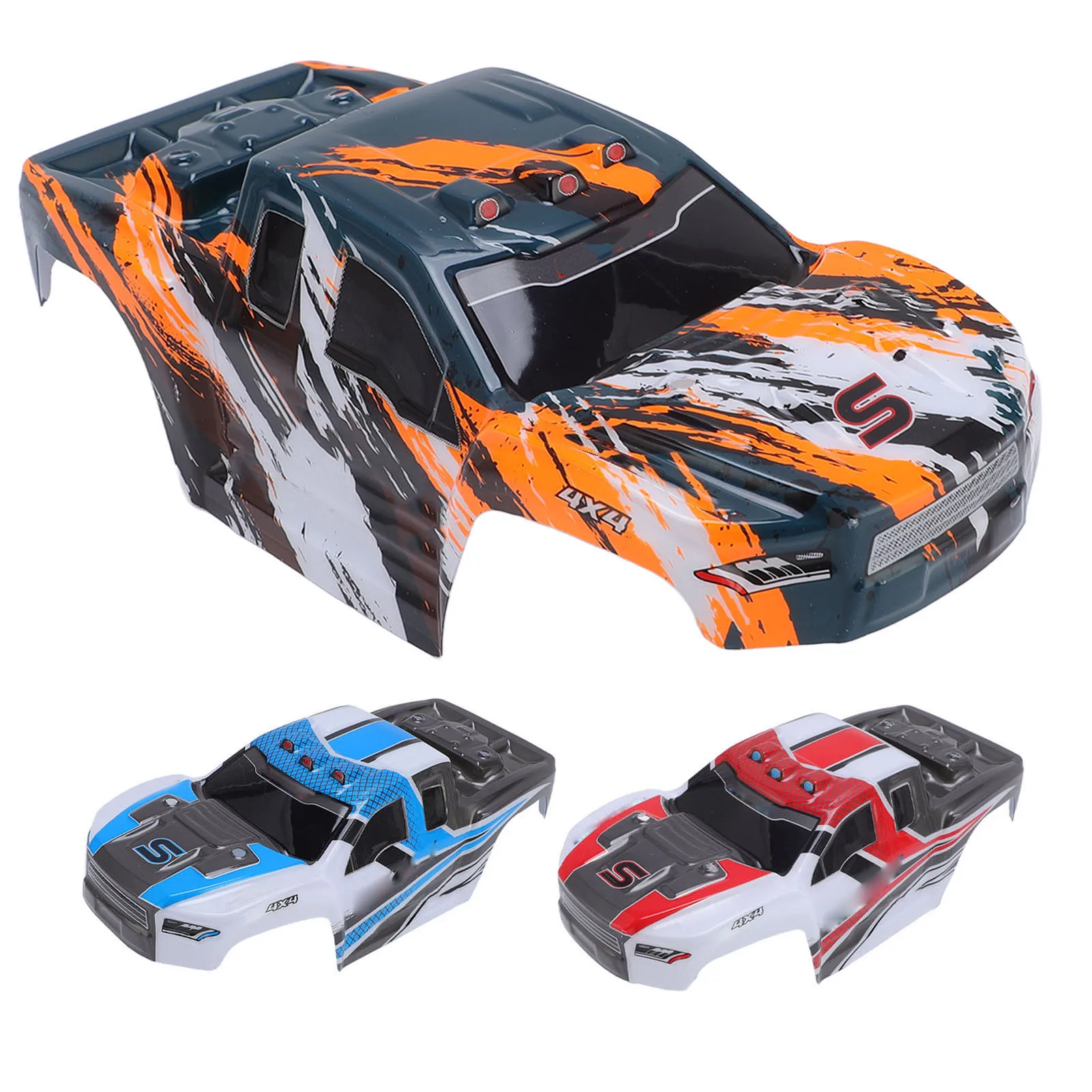 Coque de Voiture RC en PVC bleue vue de côté, parfaite pour remplacer la carrosserie de modèles RC