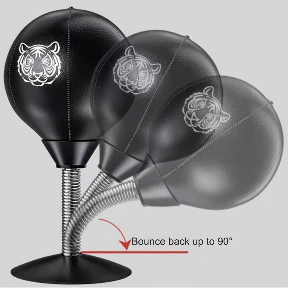 Desktop Punching Bag with Suction Cup Stress Relief Tabletop Punching with Inflator Fun Punch Rage Table