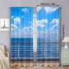 2Pcs Seaside Landscape Curtains Sea Walkway Fence Bueatiful Popular Curtain Suitable For Living Room Bedroom Bar 6