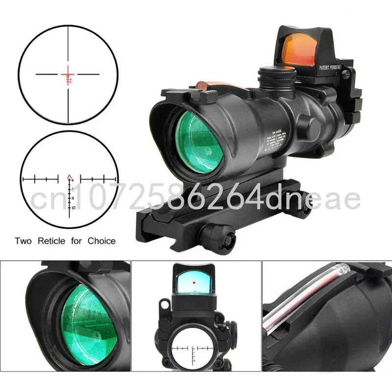 

Hunting with RMR Red Dot Real Fiber Optics Red Green Illuminated Tactical Optical Sight Scope 4X32 ACOG