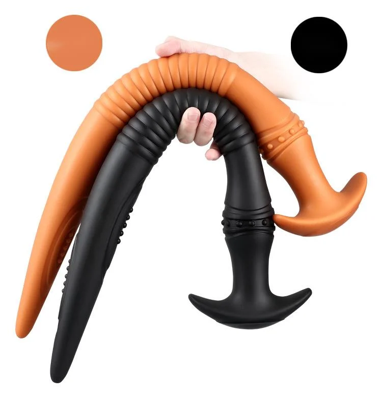 Ensemble de trois plugs anaux en silicone super longs et souples, amusants pour adultes, queue d'arrière-cour, produits de flirt pour couples_voghion.com