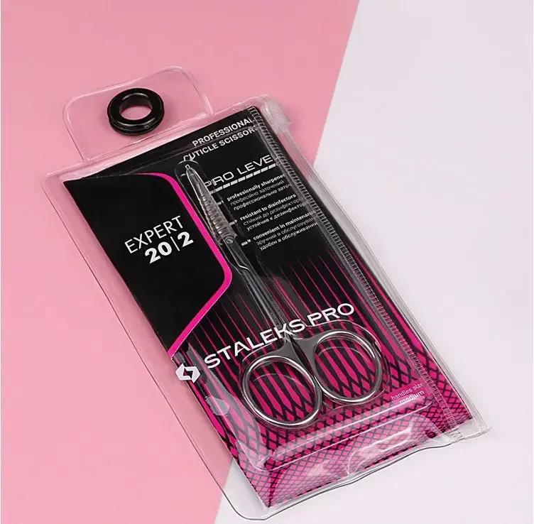 STALEKS SE-20-2 Nail Scissors High Quality Stainless Steel Elbow Eyebrow Scissors Profession Trim Nose Hair Makeup Tool 6